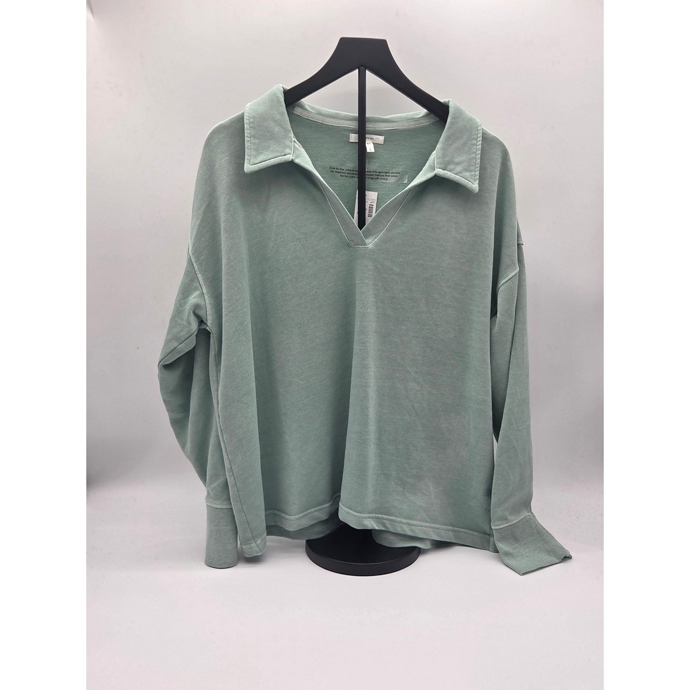 Maurices Women's Mint Green Collared Pullover Sweatshirt Size L